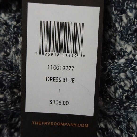 Frye Open Front Cardigan Sweater Women's Size L Blue Marled Knit - Picture 7 of 8